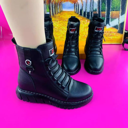 💥[35-40]2025 nowe botki zimowe ze skóry kaszmirowej, wodoodporne, bawełniane pogrubienie
